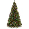 Best Choice Products Pre-lit Spruce Hinged Artificial Christmas Tree W/ Multicolored Lights, Foldable Stand