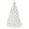 Best Choice Products Pre-lit White Christmas Pine Tree W/ Flocked Branches, Warm-white Lights