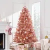 Best Choice Products Prelit Artificial Tinsel Christmas Tree Festive Holiday Decoration W/ Stand - Pink