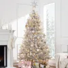 Best Choice Products Prelit Artificial Tinsel Christmas Tree Festive Holiday Decoration W/ Stand - Silver In Multi