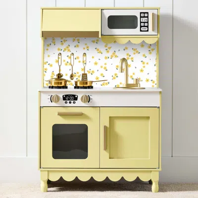 Best Choice Products Pretend Play Cottage Kitchen Wooden Toy Set For Kids W/ 5 Accessories, Oven