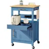 Best Choice Products Rolling Kitchen Island Cart, Single Door Cabinet W/ Drawer, Sliding Tray, Outlet