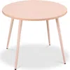 Best Choice Products Round Mid-century Modern 35.5in Dining Table, Dinette For Home Or Kitchen W/wood Finish Steel Legs In Pink