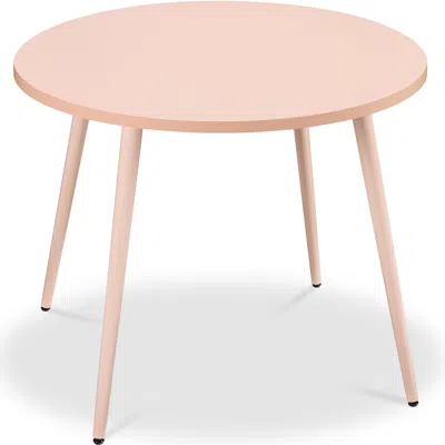 Best Choice Products Round Mid-century Modern 35.5in Dining Table, Dinette For Home Or Kitchen W/wood Finish Steel Legs In Pink