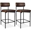 Best Choice Products Set Of 2 Faux Leather Counter Stools For Kitchen Island And Dining W/ Metal Frame