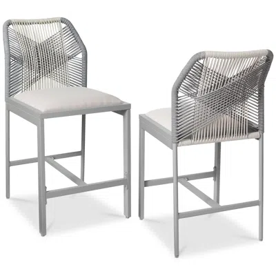 Best Choice Products Set Of 2 Indoor Outdoor Counter Height Barstools W/ All-weather Rope & Aluminum