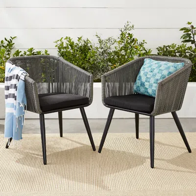 Best Choice Products Set Of 2 Indoor Outdoor Patio Dining Chairs Woven Wicker Seating Set 250lb Capacity In Gray