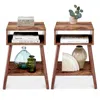 Best Choice Products Set Of 2 Mid-century Modern End Tables W/ Cubby Storage, Lower Shelf, Offset Legs