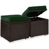Best Choice Products Set Of 2 Wicker Ottomans, Multipurpose Furniture W/ Removable Cushions, Steel Frame