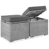 Best Choice Products Set Of 2 Wicker Ottomans, Multipurpose Furniture W/ Removable Cushions, Steel Frame