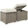 Best Choice Products Set Of 2 Wicker Ottomans, Multipurpose Furniture W/ Removable Cushions, Steel Frame