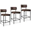 Best Choice Products Set Of 3 Faux Leather Counter Stools For Kitchen Island And Dining W/ Metal Frame