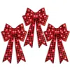 Best Choice Products Set Of 3 Pre-lit Christmas Bows, Indoor/outdoor Led Holiday Décor W/ 8 Light Functions