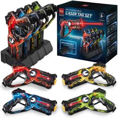 Best Choice Products Set Of 4 Rechargeable Laser Tag Blasters, No Vests Needed W/ Docking Station, 4 Settings In Multi
