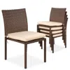 Best Choice Products Set Of 4 Stackable Outdoor Patio Wicker Chairs W/ Cushions, Uv-resistant Finish