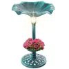 Best Choice Products Solar Lighted Pedestal Bird Bath W/ Planter, Integrated Panel
