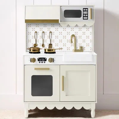 Best Choice Products Toddler Kitchen Playset - Wooden Kids Pretend Play Cooking Set With Accessories & Storage In White