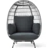 Best Choice Products Wicker Egg Chair Oversized Indoor Outdoor Patio Lounger W/ Steel Frame, 440lb Capacity