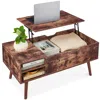 Best Choice Products Wooden Mid-century Modern Lift Top Coffee Table W/ Hidden Storage, Removable Shelf