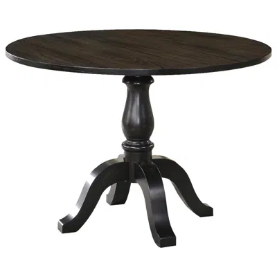 Best Master Furniture Alice Transitional Round Dining Table, Black
