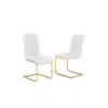 Best Master Furniture Alison Faux Leather Chrome Dining Side Chair In White/gold (set Of 2)