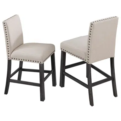 Best Master Furniture Antique Gray/natural Counter Height Stools, Set Of 2