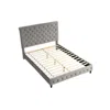 Best Master Furniture Ashley Tufted Velvet Fabric King Platform Bed In Gray In Gray