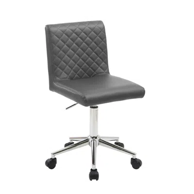 Best Master Furniture Barry 24.5" Faux Leather Swivel Office Chair In Gray
