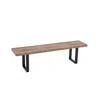 Best Master Furniture Bazely Industrial Chic Rectangular Oak Wood Dining Bench With Black Base