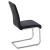 Best Master Furniture Best Master Alison Faux Leather Chrome Dining Side Chair In Black (set Of 2) In Black