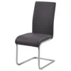 Best Master Furniture Best Master Alison Faux Leather Chrome Dining Side Chair In Gray (set Of 2)