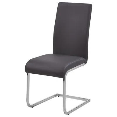 Best Master Furniture Best Master Alison Faux Leather Chrome Dining Side Chair In Gray (set Of 2)
