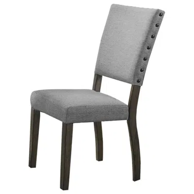 Best Master Furniture Best Master Anna Fabric Upholstered Side Chair In Rustic Light Gray (set Of 2) In Gold
