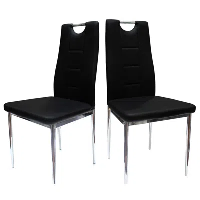 Best Master Furniture Best Master Beverly Faux Leather Upholstered Side Chair - Black (set Of 2)