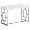 Best Master Furniture Best Master Brooks 3-drawer Wood And Stainless Steel Frame Writing Desk - Silver
