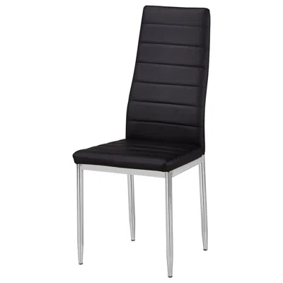 Best Master Furniture Best Master Chapman Bi Cast Leather Dining Side Chair In Black (set Of 2)