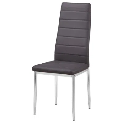 Best Master Furniture Best Master Chapman Bi Cast Leather Dining Side Chair In Gray (set Of 2) In Black