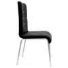 Best Master Furniture Best Master Faux Leather And Chrome Dining Side Chair In Black (set Of 4)