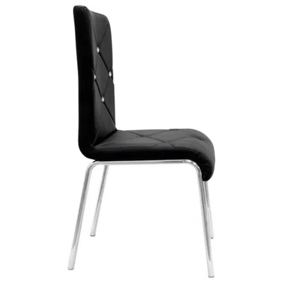 Best Master Furniture Best Master Faux Leather And Chrome Dining Side Chair In Black (set Of 4) In Blue