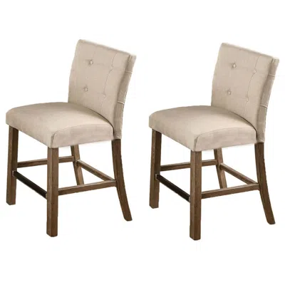 Best Master Furniture Best Master Hadley Solid Wood Counter Height Chair - Light Gray/beige (set Of 2)