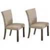 Best Master Furniture Best Master Hadley Solid Wood Dining Side Chair In Light Gray/beige (set Of 2)