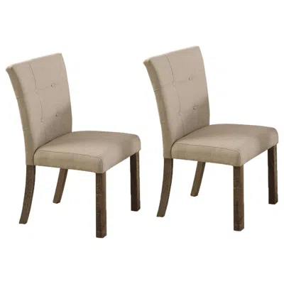 Best Master Furniture Best Master Hadley Solid Wood Dining Side Chair In Light Gray/beige (set Of 2) In Neutral