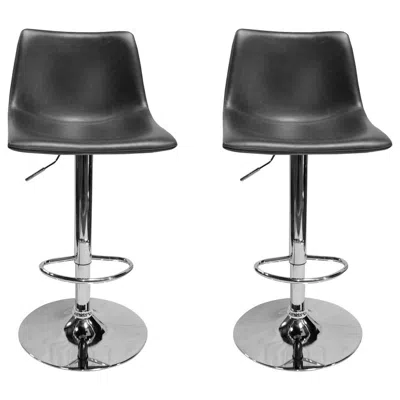 Best Master Furniture Best Master Jimmy Dean Faux Leather Adjustable Swivel Bar Stool Gray (set Of 2)
