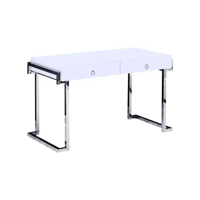 Best Master Furniture Best Master Juneau Modern 2-drawer Engineered Wood Computer Desk In Silver In Brown