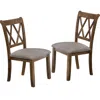 Best Master Furniture Best Master Luxembourg Solid Wood Dining Side Chair In Natural Oak (set Of 2)