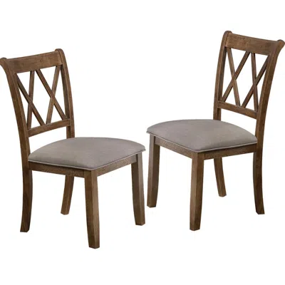 Best Master Furniture Best Master Luxembourg Solid Wood Dining Side Chair In Natural Oak (set Of 2)