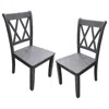 Best Master Furniture Best Master Luxembourg Solid Wood Dining Side Chair In Rustic Gray (set Of 2)