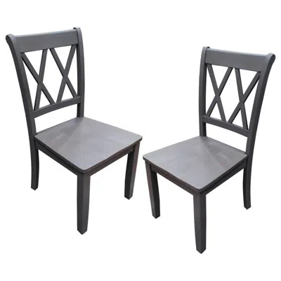 Best Master Furniture Best Master Luxembourg Solid Wood Dining Side Chair In Rustic Gray (set Of 2)