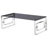 Best Master Furniture Best Master Mallory Stainless Steel And Smoked Glass Coffee Table In Silver In Multi