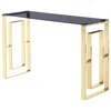 Best Master Furniture Best Master Mallory Stainless Steel And Smoked Glass Console Table In Gold In Multi